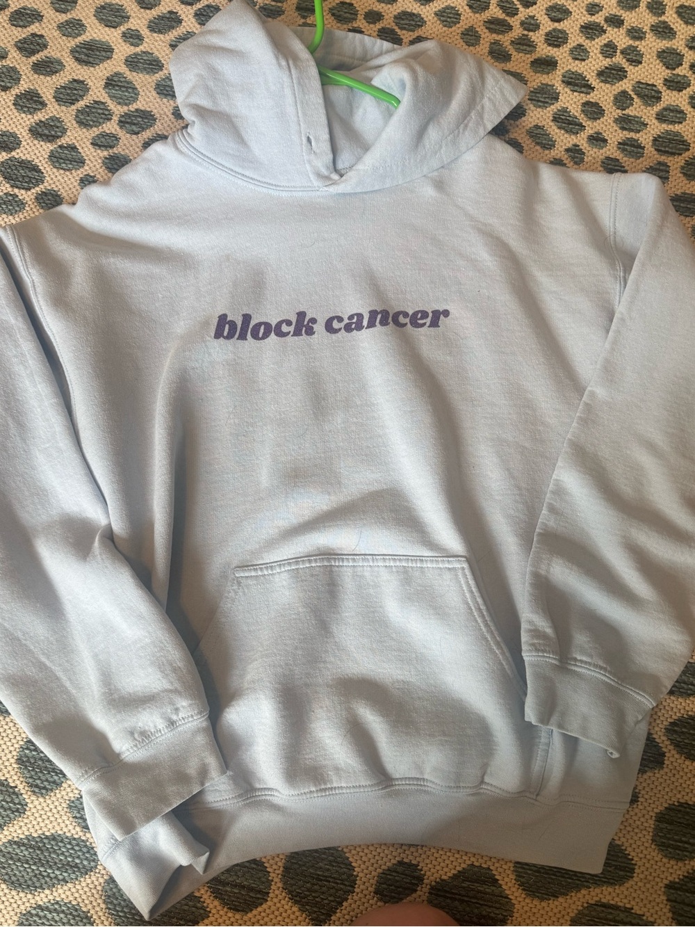 Block Cancer Light Blue Pullover Hoodie